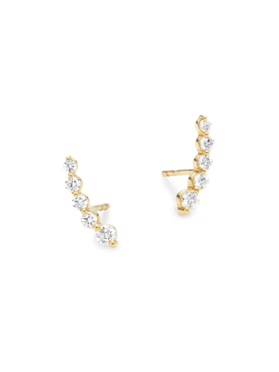 Saks Fifth Avenue Women's Gia 14k Yellow-gold & Diamond Ear Crawler Earrings