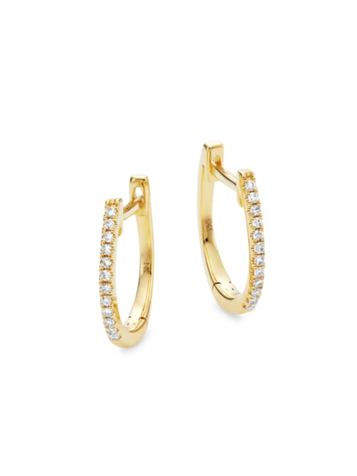 Saks Fifth Avenue Women's 14k Yellow Gold & 0.08 Tcw Diamond Huggie Earrings