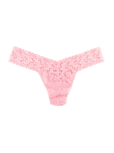 Hanky Panky Signature Lace Low-rise Lace Thong In Pink Lemonade