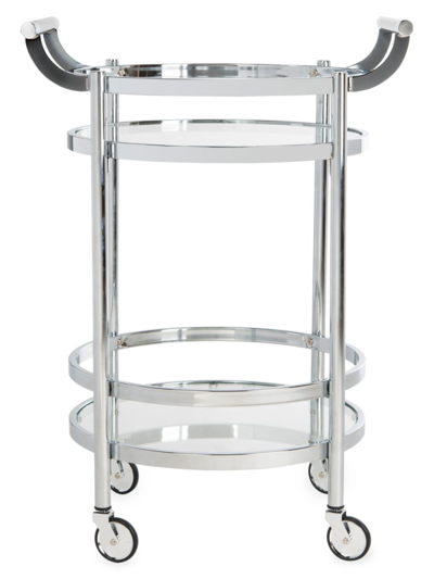 Safavieh Sienna 2-tier Round Bar Cart In Chrome Glass
