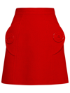 Moschino Ladies Red Flap Pockets A-line Skirt In Red