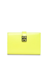 Givenchy Medium 4g Leather Bifold Wallet In Yellow
