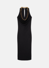Versace Cutout Chain-embellished Satin Maxi Dress In Black