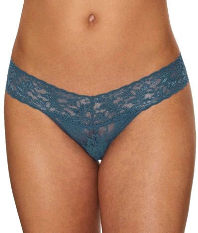 Hanky Panky Signature Lace Low Rise Thong In Storm Cloud Blue