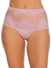 Le Mystere Lace Allure High Waist Thong In Adobe Rose