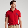 Ralph Lauren Custom Slim Fit Big Pony Mesh Polo Shirt In Rl 2000 Red