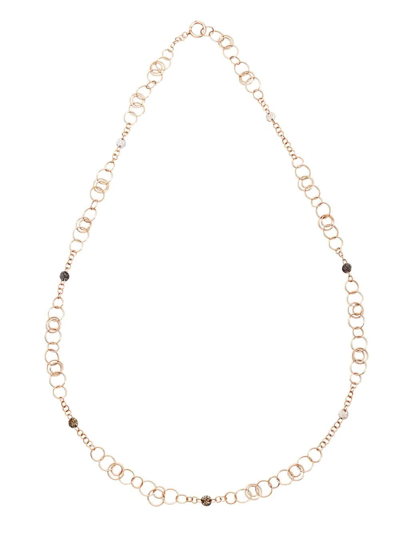 Pomellato Women's Sabbia 18k Rose Gold, Black Diamond, Brown Diamond & White Diamond Link Necklace