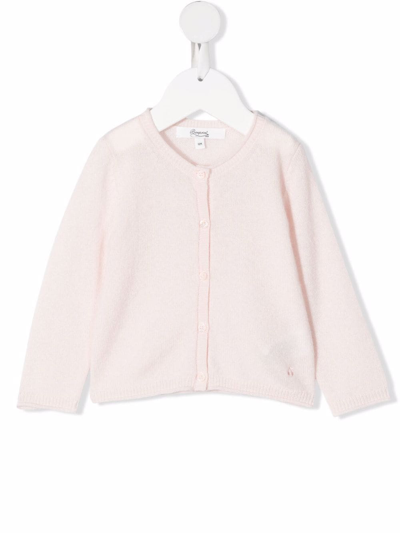 Bonpoint Babies' Fine-knit Cardigan In Pink