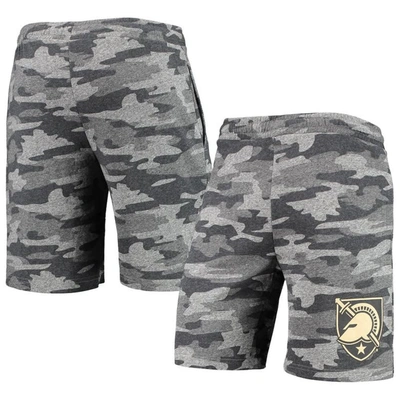 Concepts Sport Men's Charcoal And Gray Army Black Knights Camo Backup Terry Jam Lounge Shorts In Charcoal,gray