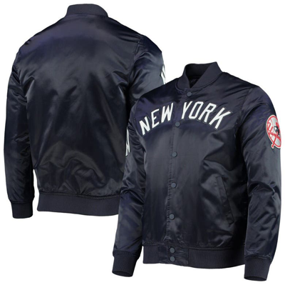 Pro Standard Men's  Navy New York Yankees Wordmark Satin Full-snap Jacket