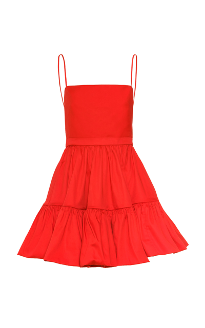 Andres Otalora Exclusive Marbella Cotton Mini Dress In Red