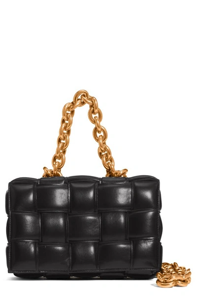 Bottega Veneta The Chain Cassette Bag In Black Gold