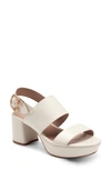 Aerosoles Camera Platform Sandal In Eggshell Leather