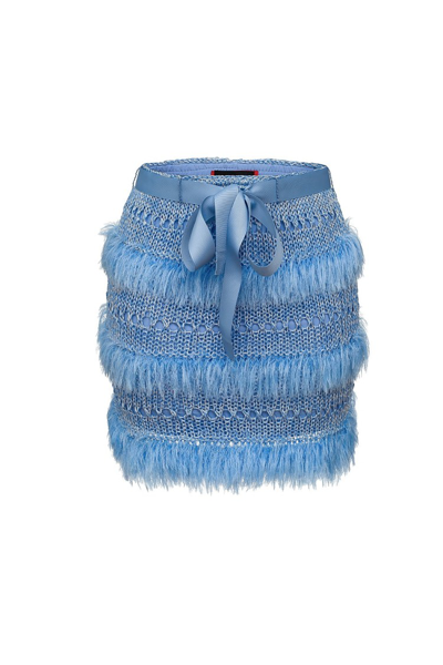 Andreeva Blue Handmade Knit Skirt