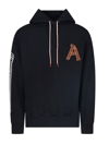Aries Logo-print Cotton-jersey Hooded Sweatshirt In Black