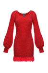 ANDREEVA RED HANDMADE KNIT DRESS WITH GLITTER
