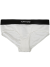 Tom Ford Signature Boy Short White Brief With Logo Waistband In Stretch-jersey Woman In White