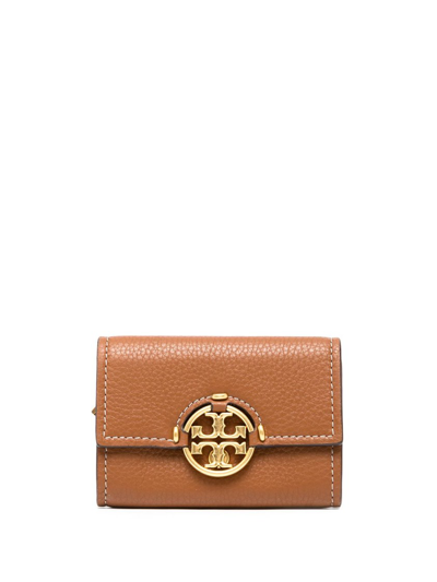 Tory Burch Brown Mini Miller Leather Wallet