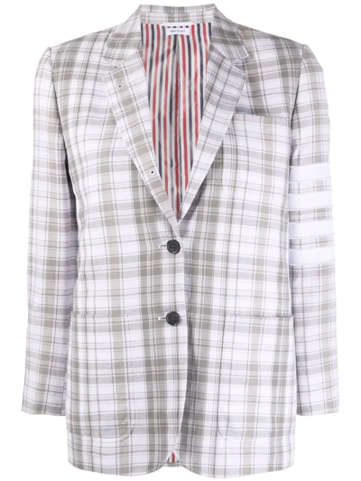 Thom Browne Check Sports Jacket In Weiss