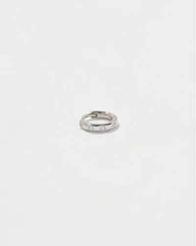 Piercing 6mm Dotted Huggie In White Gold