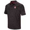 Colosseum Black Stanford Cardinal Down Swing Polo In Heather Black