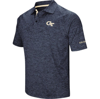 Colosseum Men's Heather Navy Georgia Tech Yellow Jackets Down Swing Polo Shirt In Heather Navy