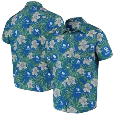 Foco Men's Royal Kentucky Wildcats Floral Button-up Shirt