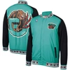 MITCHELL & NESS MITCHELL & NESS TURQUOISE VANCOUVER GRIZZLIES HARDWOOD CLASSICS AUTHENTIC WARM-UP FULL-SNAP JACKET