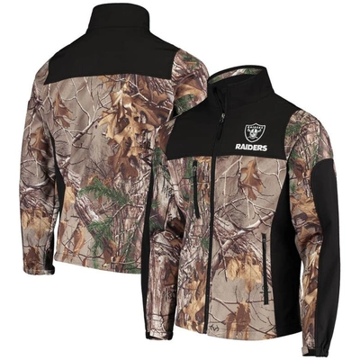 Dunbrooke Men's  Realtree Camo And Black Las Vegas Raiders Circle Hunter Softshell Full-zip Jacket In Realtree Camo,black