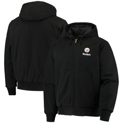Dunbrooke Black Pittsburgh Steelers Dakota Cotton Canvas Hooded Jacket