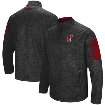 Colosseum Men's Heather Charcoal Washington State Cougars Anchor Full-zip Jacket In Heathered Charcoal