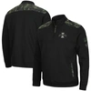 Colosseum Men's Black Iowa State Cyclones Oht Military-inspired Appreciation Commo Fleece Quarter-zip Jacket In Black