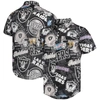Foco Men's Black Las Vegas Raiders Thematic Button-up Shirt In Black