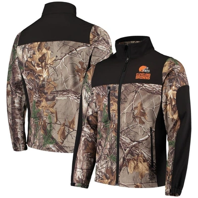 Dunbrooke Men's  Realtree Camo And Black Cleveland Browns Circle Hunter Softshell Full-zip Jacket In Realtree Camo,black