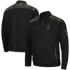 COLOSSEUM COLOSSEUM BLACK ARIZONA STATE SUN DEVILS OHT MILITARY APPRECIATION COMMO FLEECE QUARTER-ZIP JACKET