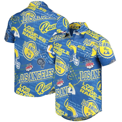 Foco Men's Royal Los Angeles Rams Thematic Button-up Shirt In Royal Blue