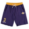 MAJESTIC MAJESTIC ANTHONY DAVIS PURPLE LOS ANGELES LAKERS BIG & TALL FRENCH TERRY NAME & NUMBER SHORTS