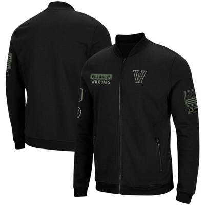 Colosseum Men's Black Villanova Wildcats Oht Military-inspired Appreciation High-speed Bomber Full-zip Jacket