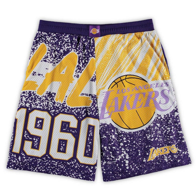 Mitchell & Ness Youth Boys Mitchell Ness Purple Los Angeles Lakers Hardwood Classics Jumbotron Shorts