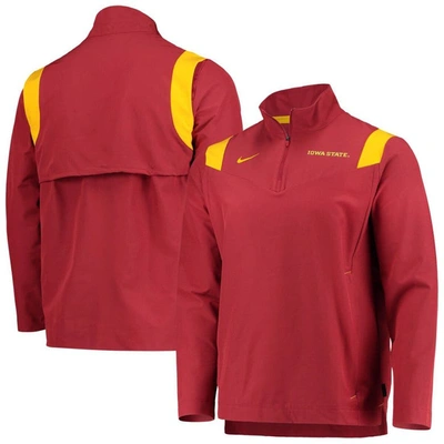 Nike Men's Cardinal Iowa State Cyclones Coach Half-zip Jacket
