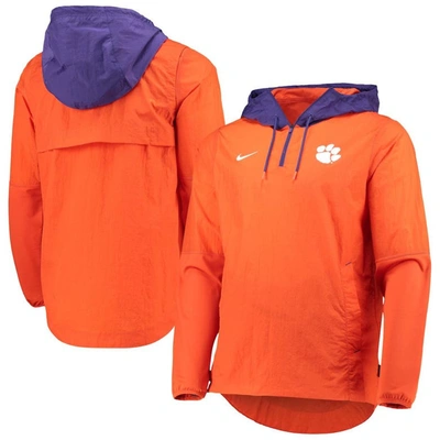 Nike Men's Orange, Purple Clemson Tigers Player Quarter-zip Jacket In Orange,purple