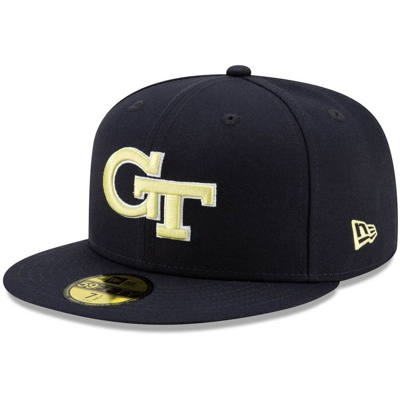 New Era Men's  Navy Georgia Tech Yellow Jackets Primary Team Logo Basic 59fifty Fitted Hat