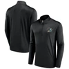 Fanatics Branded Black San Jose Sharks Underdog Mindset Quarter-zip Top In Black