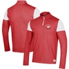 Under Armour Red Wisconsin Badgers Gameday Tri-blend Quarter-zip Jacket In Red