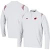 UNDER ARMOUR UNDER ARMOUR WHITE WISCONSIN BADGERS 2021 SIDELINE MOTIVATE QUARTER-ZIP JACKET