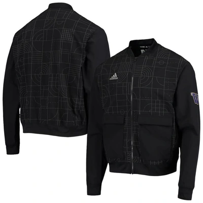 Adidas Originals Adidas Black Washington Huskies Playoff Pack Full-zip Jacket
