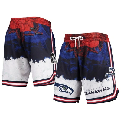 Pro Standard Men's  Navy And Red Seattle Seahawks Americana Shorts In Navy,red