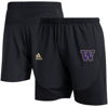 ADIDAS ORIGINALS ADIDAS BLACK WASHINGTON HUSKIES 2021 SIDELINE AEROREADY TRAINING SHORTS