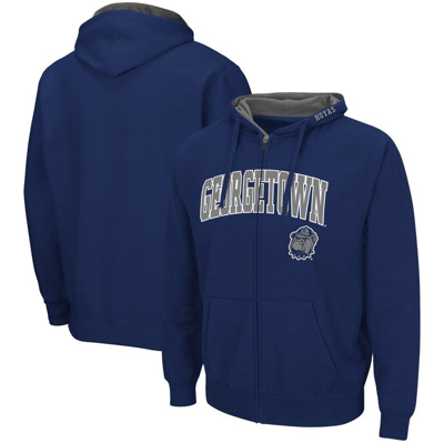 Colosseum Men's Georgetown Hoyas Arch And Logo 3.0 Full-zip Hoodie In Navy