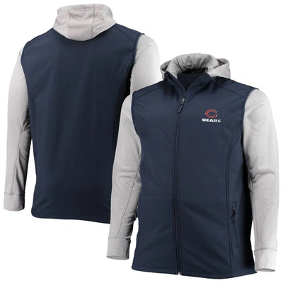 Dunbrooke Men's  Navy And Gray Chicago Bears Big And Tall Alpha Full-zip Hoodie Jacket In Navy,gray